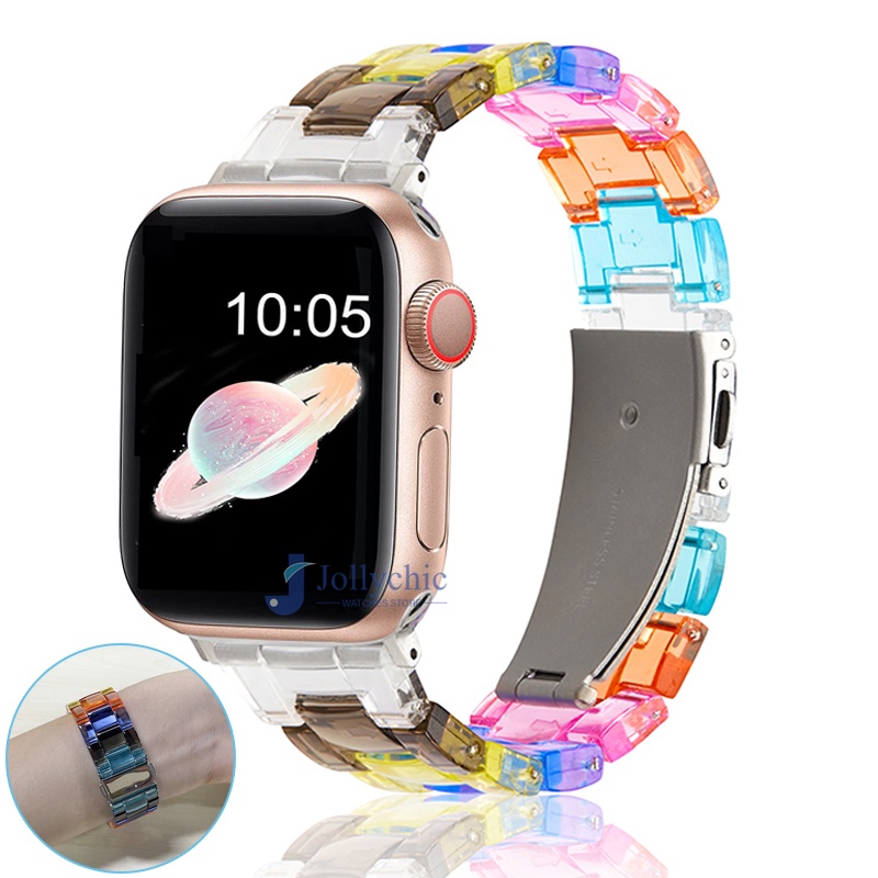 Dây Đeo Bằng Nhựa Trong Suốt Cho Đồng Hồ Thông Minh Apple Watch Series 7 6 5 4 42mm 38mm iwatch 7 6 5 4 3 44mm 40mm 41MM 45MM
