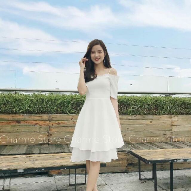 Đầm xoè bẹt vai, có bigsize. Hàng thiết kế