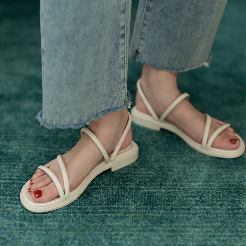 Xăng đan Hở Ngón Đế Bằng 2 Kiểu Thời Trang Mùa Hè Phong Cách Hàn Quốc Cho Nữ Size 35-40