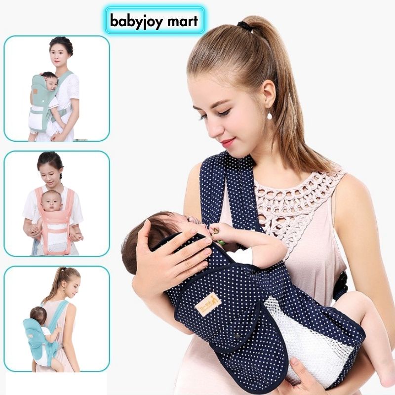 Địu Em Bé Sơ Sinh Có Đỡ Cổ, Địu 4 Tư Thế Đa Năng Gọn Nhẹ Hàng Chất Lượng Cao, Đai Địu Em Bé Đi Xe Máy BABYJOY