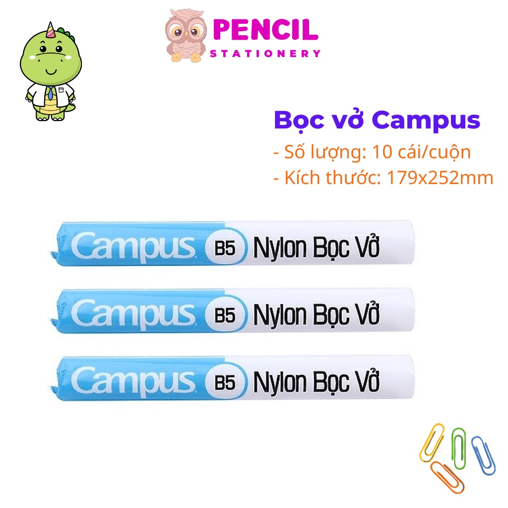 Túi Bọc Sách Bọc Vở Campus Hồng Hà Hùng Đức, Bọc Vở Ô Ly Kẻ Ngang Sách Giáo Khoa