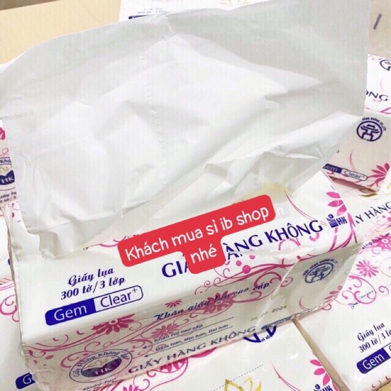 Thùng 40 gói Giấy ăn hàng không loại 300 tờ 3 lớp dai mịn