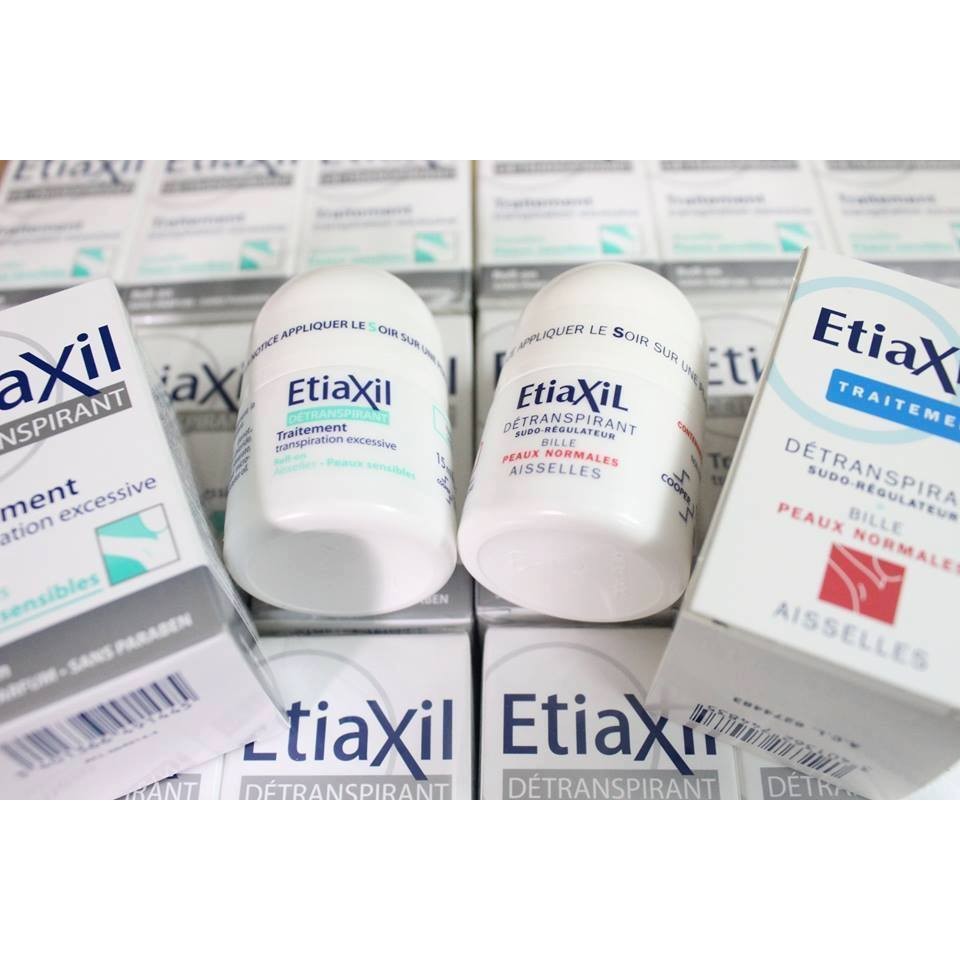 Lăn Khử Mùi Etiaxil Ngăn Mồ Hôi nách Hiệu Quả Etiaxil 15ml Xanh - Da nhạy cảm - Đỏ da thường - Nâu