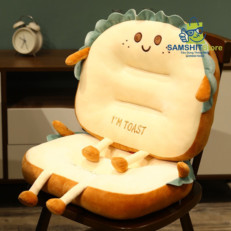 Hàng Có Sẵn Trong 24Đệm Lót Mông I'M TOAST Dễ Thương Tiện Dụng Cho Dân Văn Phòng, Tựa Lưng, Lót Ghế Ô Tô, Sofa - DLM21