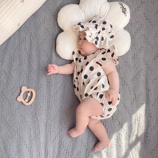 (GRH422) (5-12kg) Sét Bộ liền thân + mũ chấm bi (PUPPY KIDS) chấm bi đen