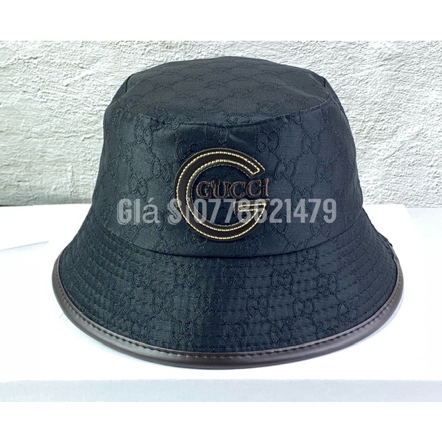 Mũ bo bucket - G da nâu ( thêu guxxxi ) hoạt tiết đậm chất thời trang nữ