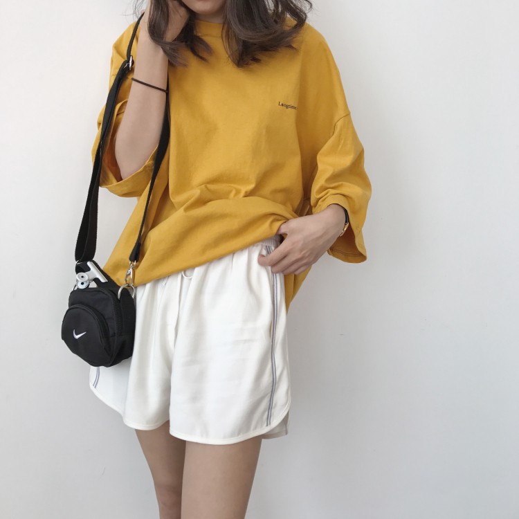 Áo Thun Tay Ngắn In Chữ Phong Cách Hàn Quốc