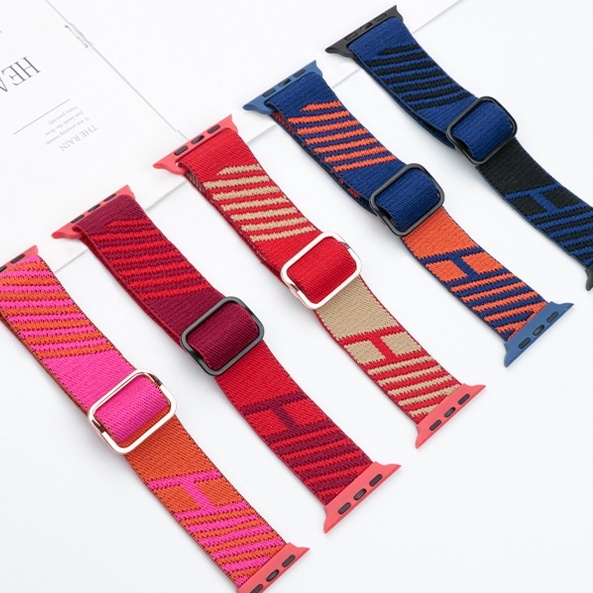 Dây Đeo Đồng Hồ Dạng Trượt Bằng Nylon Co Giãn Cho iwatch7 Series 6/5/4/3/SE 41mm45mm Apple Watch 40mm44mm Apple Watch 6 5 4 SE