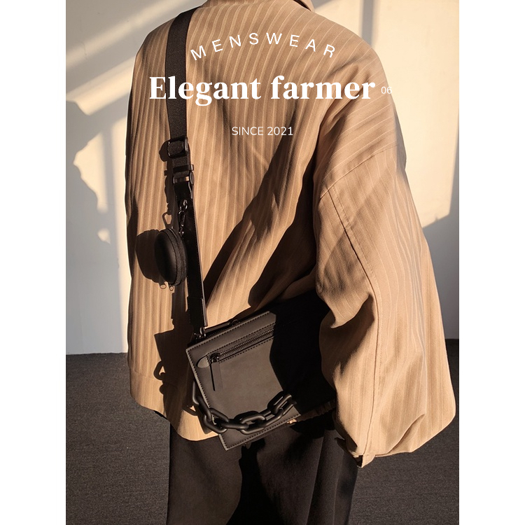 [MENSWEAR ELEGANT FARMER] Túi đeo chéo + card wallet TRÒN phong cách Hàn Quốc dành cho Nam &amp; Nữ 2023