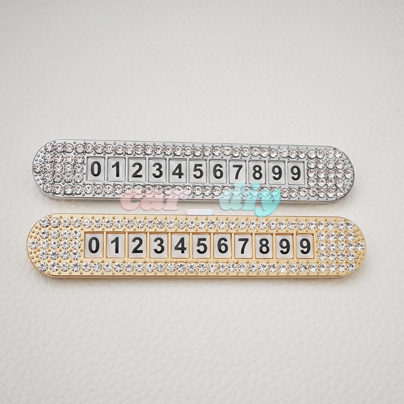 Bảng Số Điện Thoại Đỗ Xe Tạm Thời Đính Đá Trang Trí Cho Xe Hơi Thẻ