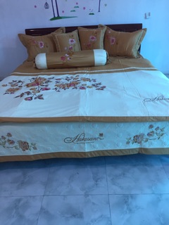 Trọn bộ 7 mon chăn ga gối satin lụa