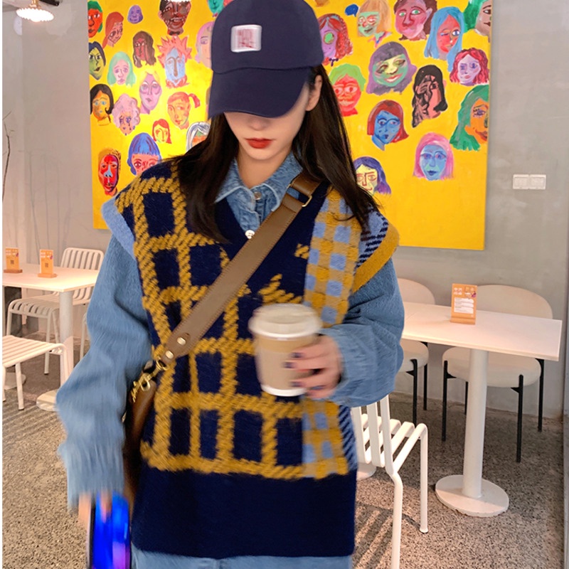 Áo len nữ không tay cổ chữ V hợp thời trang