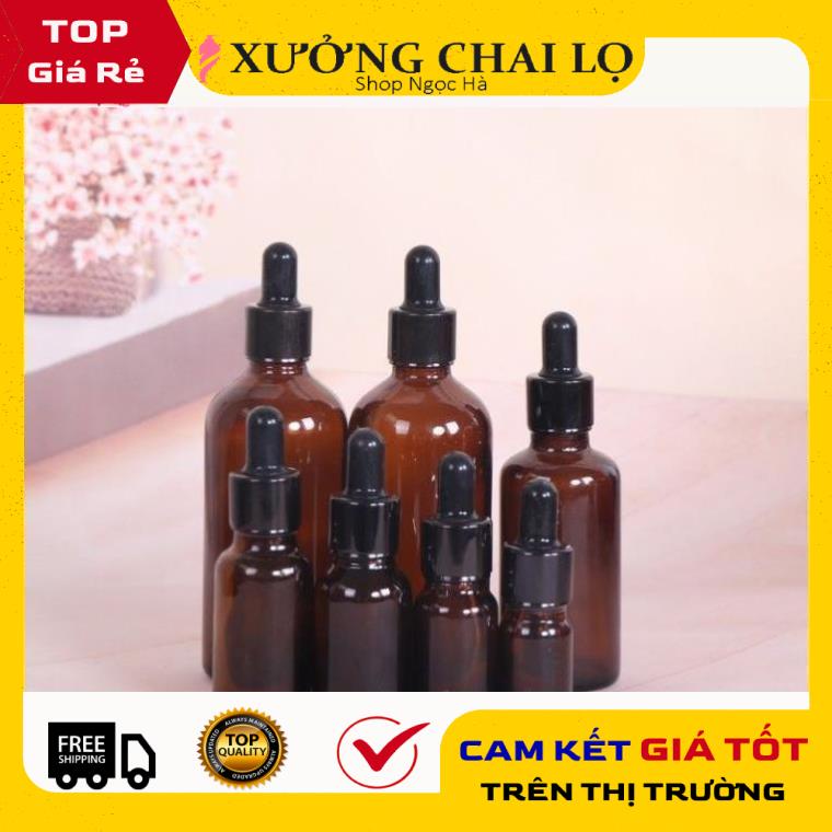 Lọ Chiết Serum ❤ GIÁ RẺ NHẤT ❤ [50ml] Lọ đựng tinh dầu bóp giọt khoen đen , chai lọ chiết mỹ phẩm , phụ kiện du lịch