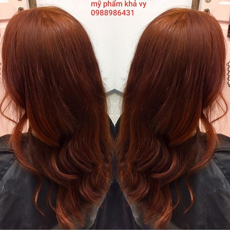 Tuýp màu nhuộm nâu đồng tối màu ánh cam 6.43 Dark Golden Copper Blonde