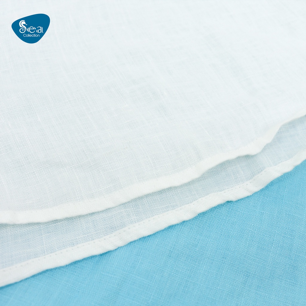 Áo Sơ Mi Đũi Nữ Tay Ngắn Sea Collection Chất Linen cao cấp 10215
