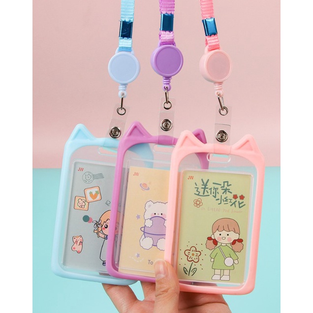 Thẻ đeo sinh viên có dây rút tai mèo cute
