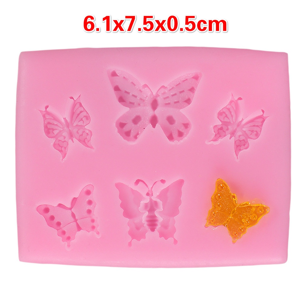 Khuôn Silicone Tạo Hình Bướm 3D Trang Trí Bánh