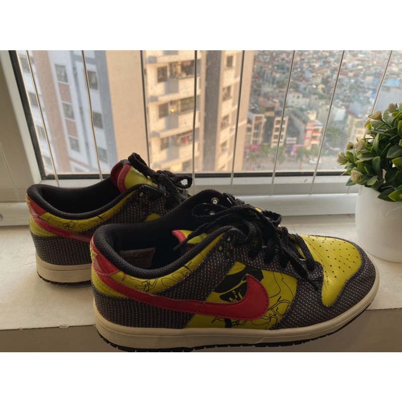 giày nike chính hãng dunk low premium black/sport red chiron
