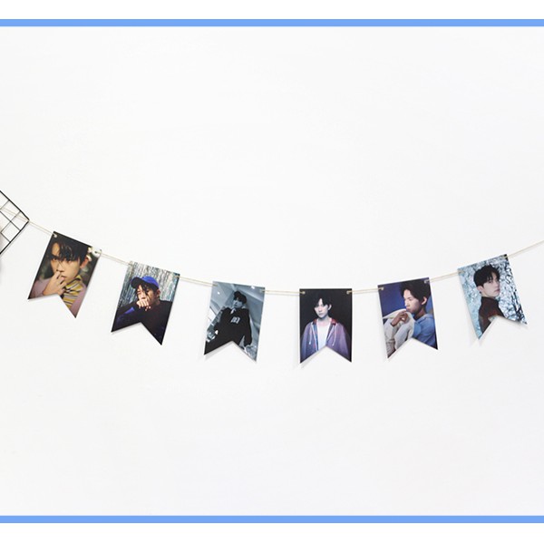 Set cờ và dây treo trang trí phòng TFBOYS Khải, Nguyên, Thiên, Luhan