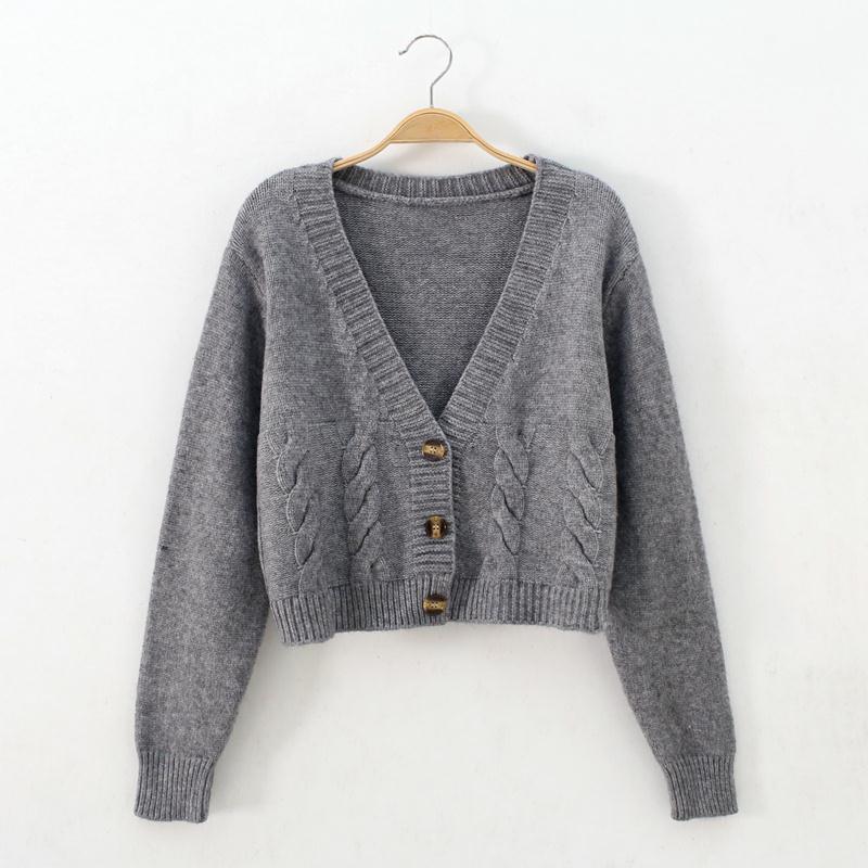 Áo khoác cardigan mỏng dán ngắn đính nút thời trang mùa xuân cho nữ | BigBuy360 - bigbuy360.vn