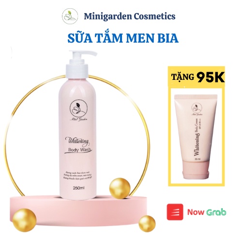 Sữa tắm men bia Mini Garden whitening body wash dưỡng trắng da hiệu quả PV986