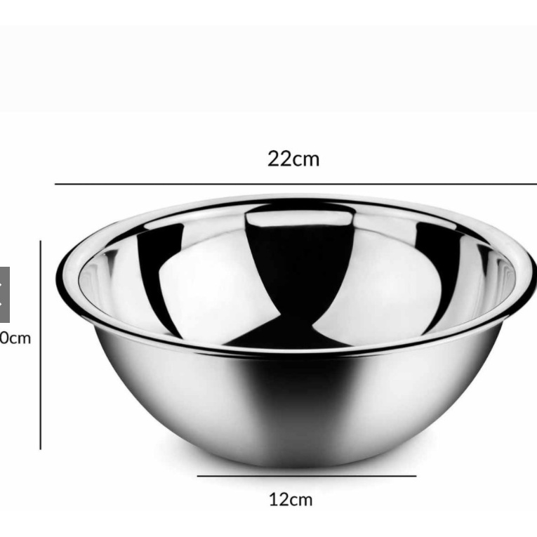 Bát inox rửa mặt đường kính 22cm dùng trong spa