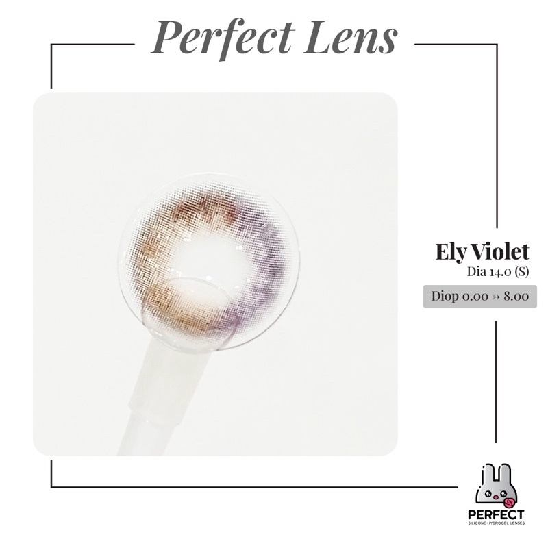 Lens ẢNH MẮT THẬT , Kính Áp Tròng ELY VIOLET Có Độ Cận và Không Độ , DIA 14.0 S , Cho Mắt Nhạy Cảm Giá Sale