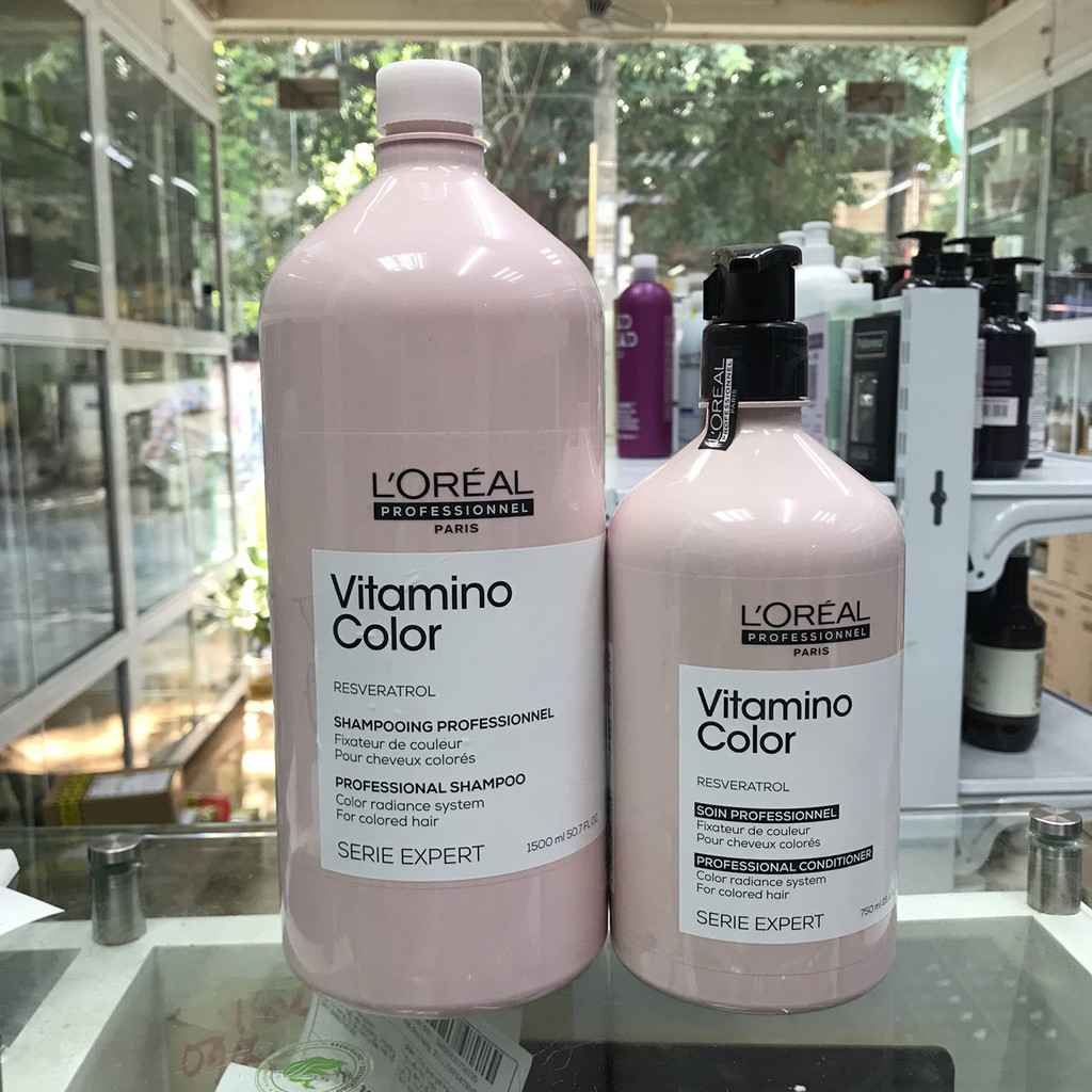 DẦU GỘI XẢ CHO TÓC NHUỘM L'OREAL VITAMINO COLOR 1500ML- 750ML