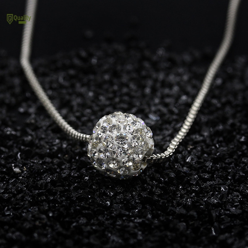 Dây Chuyền Mặt Hình Quả Cầu Đính Kim Cương Giả Thời Trang Cho Nữ