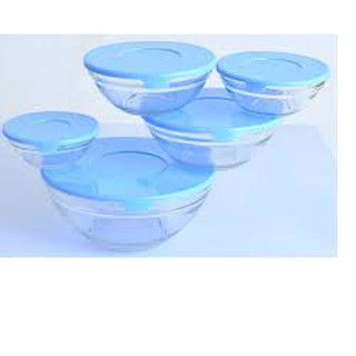 BỘ BÁT THỦY TINH 5 CHIẾC CÓ NẮP ĐẬY