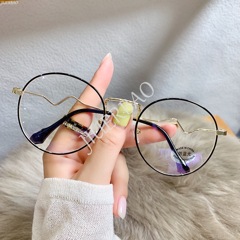 Mắt Kính Chống Bức Xạ Gọng Kim Loại Thời Trang Hàn Quốc Cho Nữ
