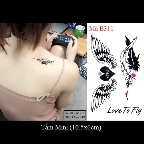 Xăm dán tattoo đôi cánh B311