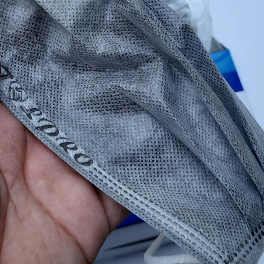 [100 cái] 2 hộp Khẩu trang y tế 4 lớp than hoạt tính kháng khuẩn (Màu xám đen - 50 cái/1 hộp )
