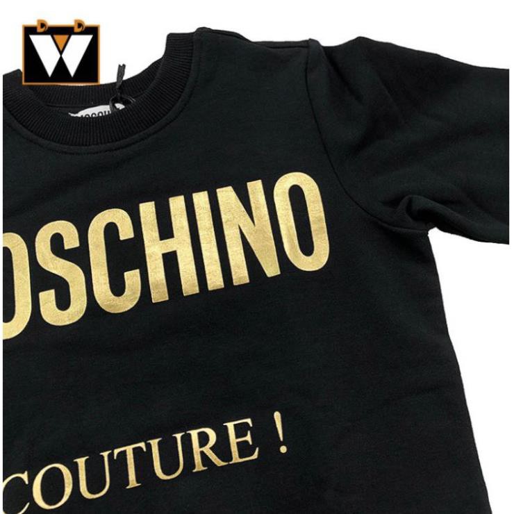 Áo Thu đông Nam Nữ Cổ Tròn Dài Tay - Chất Liệu Nỉ Bóng In Chữ MOSCHINO - TD15 ་