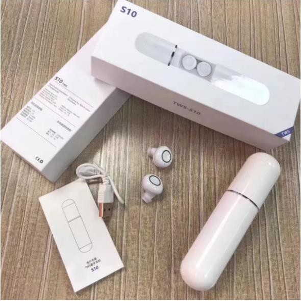 Tai Nghe Bluetooth, Tai Nghe Bluetooth 5.0 S10 TWS Cảm Biến Vân Tay Chống Nước Kiêm Sạc Dự Phòng Cho Điện Thoại