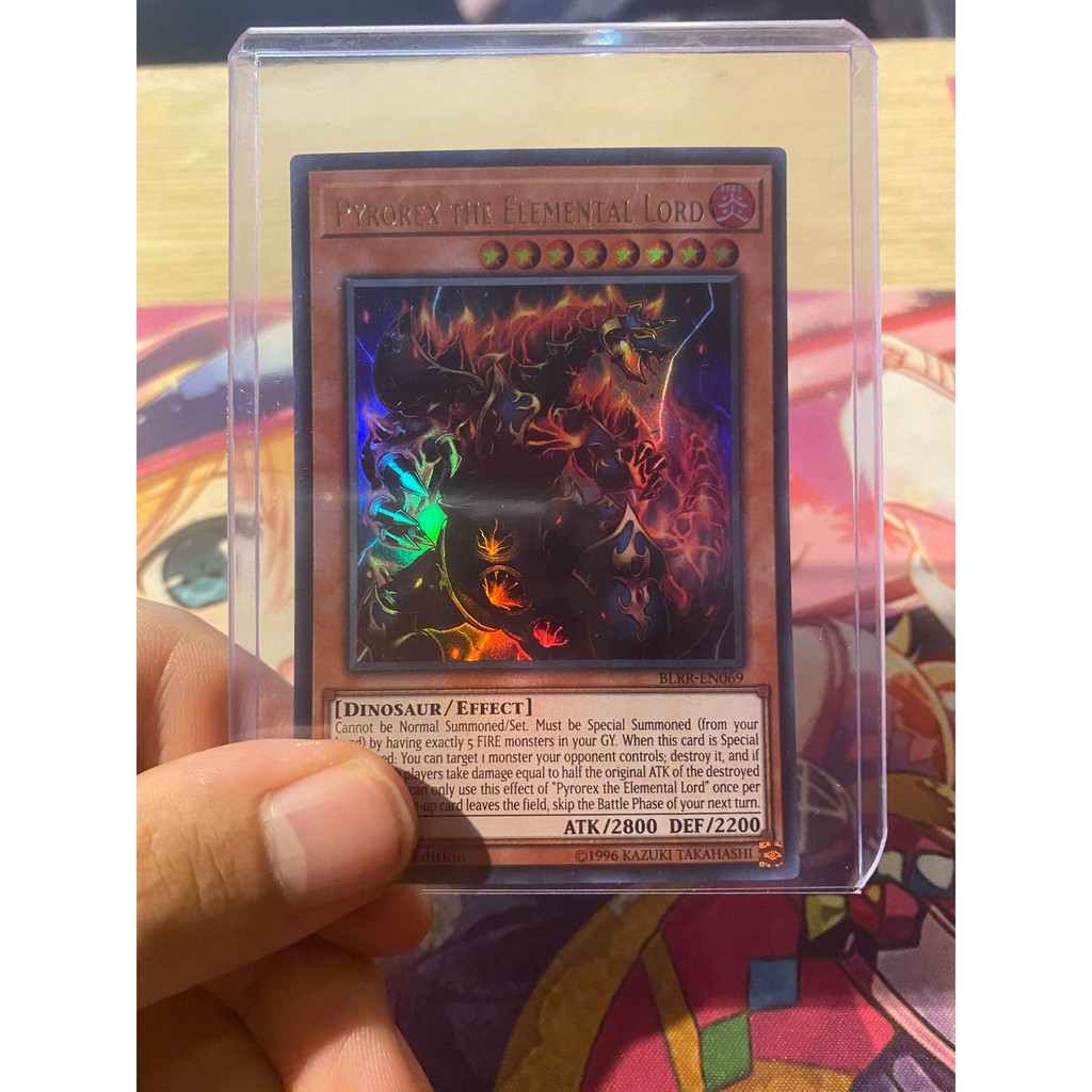 Lá bài thẻ bài Yugioh Pyrorex the Elemental Lord – Ultra Rare - Tặng bọc bài nhựa bảo quản