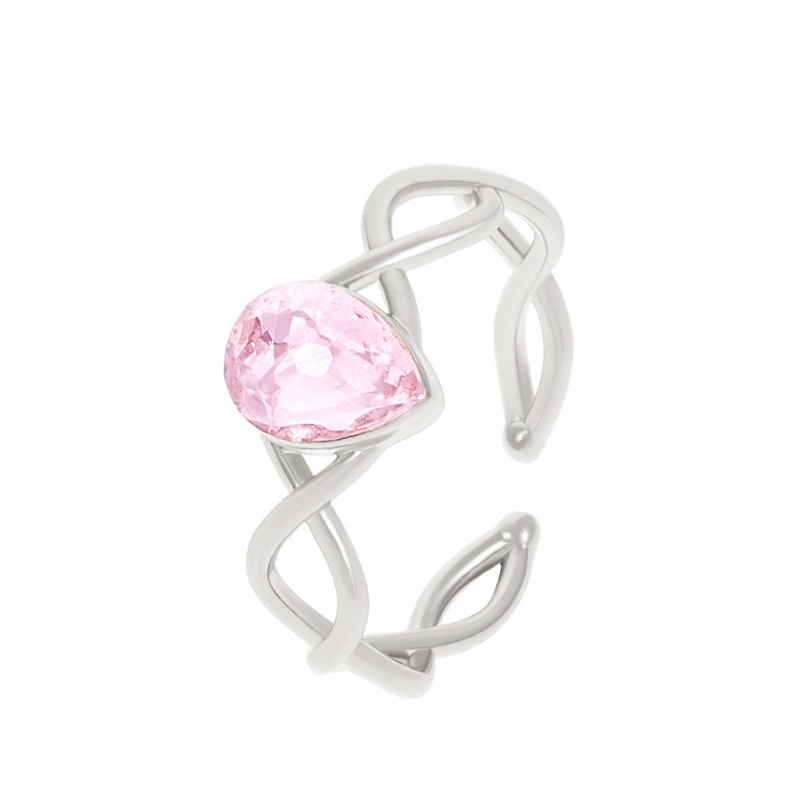 Nhẫn Thời Trang Hàn Quốc Hình Búp Bê Barbie Thiên Nga / Vương Miện / Giọt Nước Đính Đá Zircon Có Thể Điều Chỉnh Cho Nữ