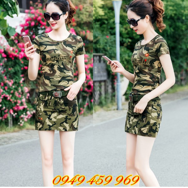 Bộ Quần Áo Sóc Lính Nữ Giả Váy