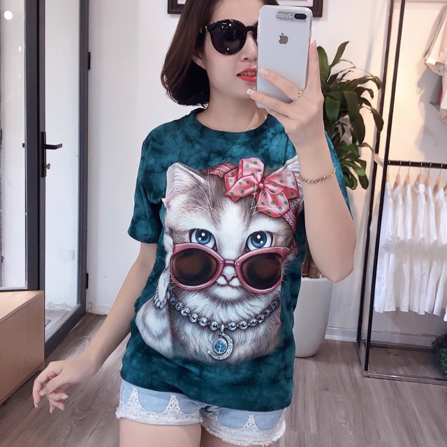 Áo 3D Thái siêu hot (mèo đeo kính)