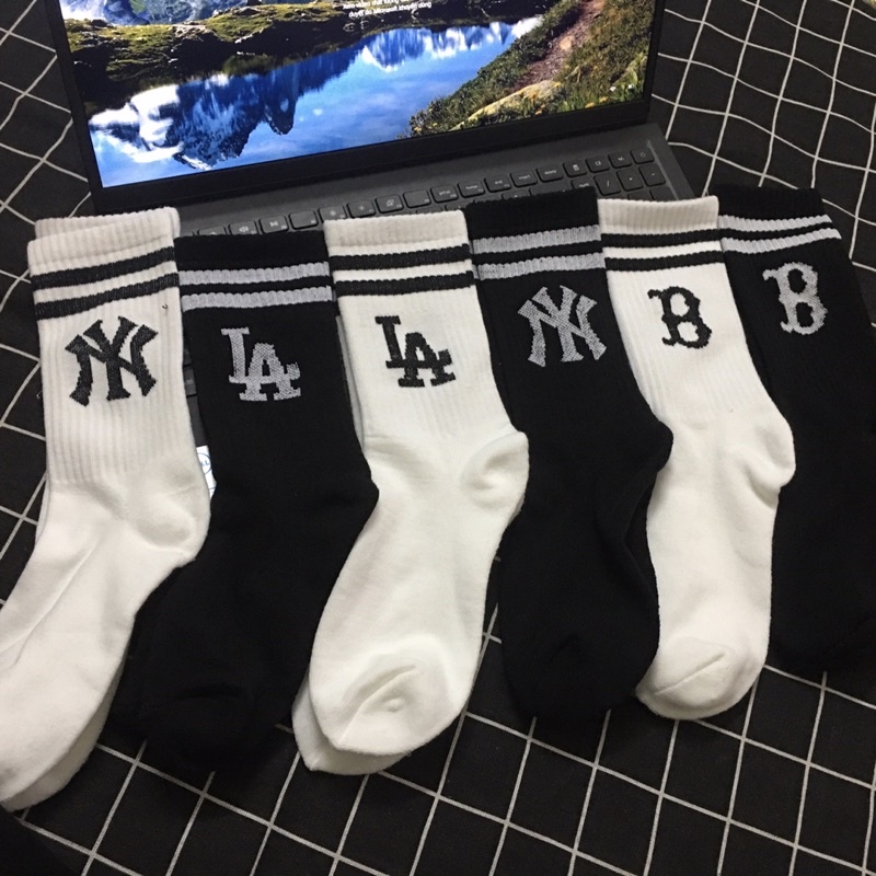 Tất Mlb cao cổ dày dặn - chất liệu lông xù bền đẹp | Tất thể thao chất lượng chính.