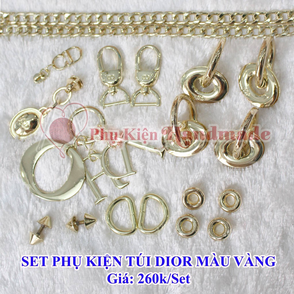 Set Phụ Kiện Túi Di-or (Màu Vàng, Bạc)