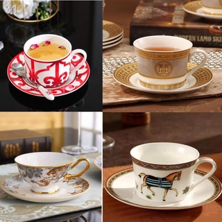   Cái cốc ♞❧Tách cà phê cao cấp linh vật Châu Âu xương Trung Quốc gia đình và đĩa bộ trà chiều kiểu Anh món quà sang trọn 