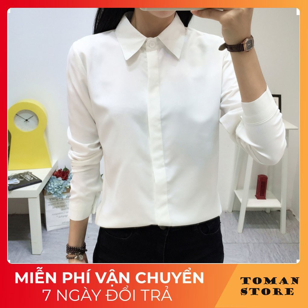 Áo sơ mi nữ dài tay, thiết kế thời trang công sở, chất liệu dày dặn, màu săc trẻ trung năng động