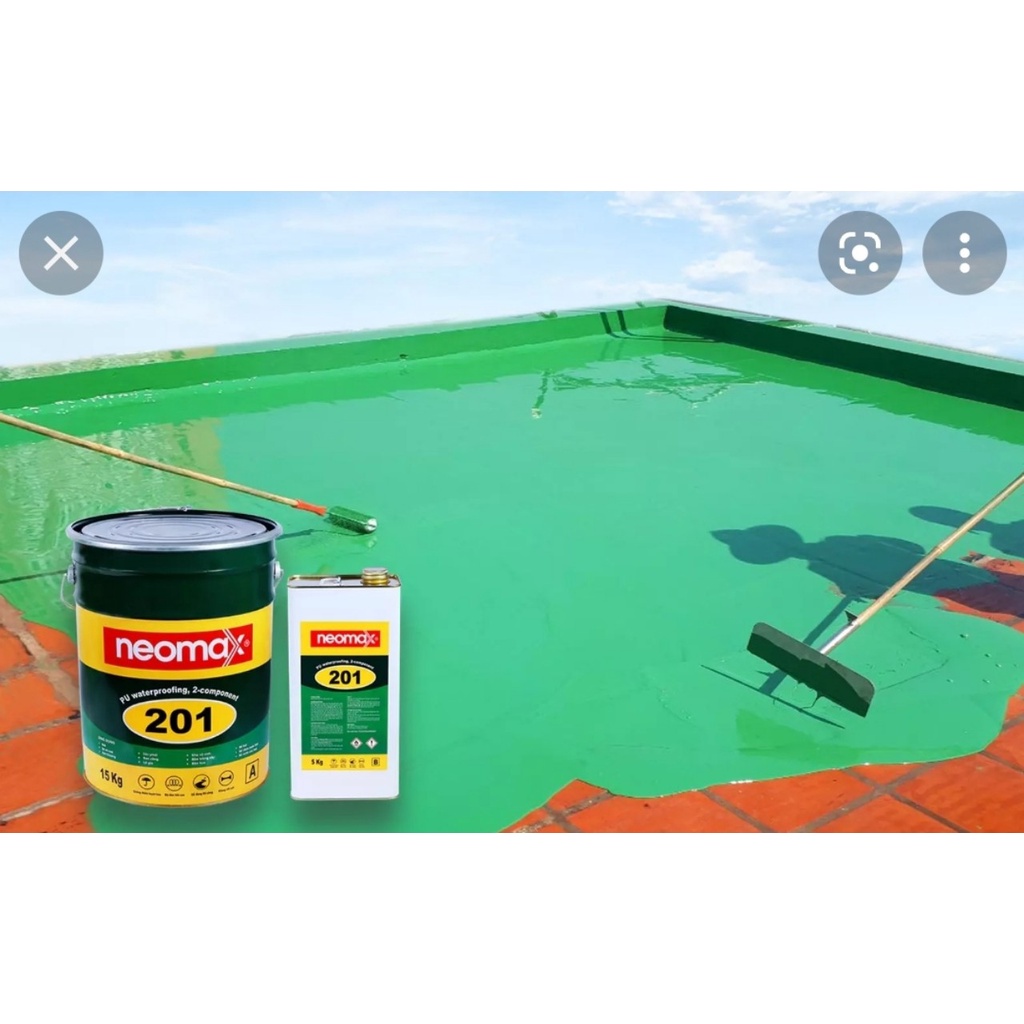 Neomax® 201-Chống thấm cho Mái, sê nô mái; sân thượng; sân phơi; ban công; chống thấm phủ trên lớp gạch men, Bồn  cây