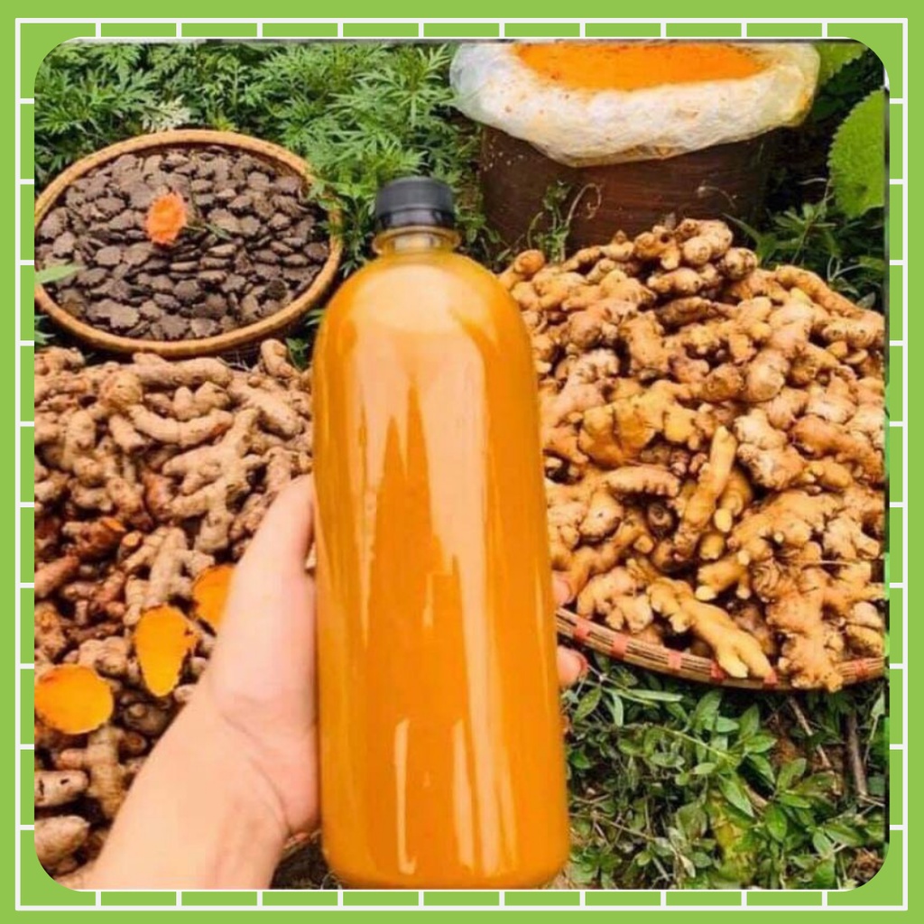 1000 ml Rượu Gừng Nghệ Gấc Hạ Thổ Dưỡng Da Sau Sinh Mỹ Phẩm Handmade