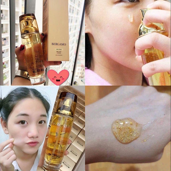 Serum Bergamo - Tinh Chất Bergamo Essence Vàng 24K Brilliant, Trắng Vita Luminant 110ml