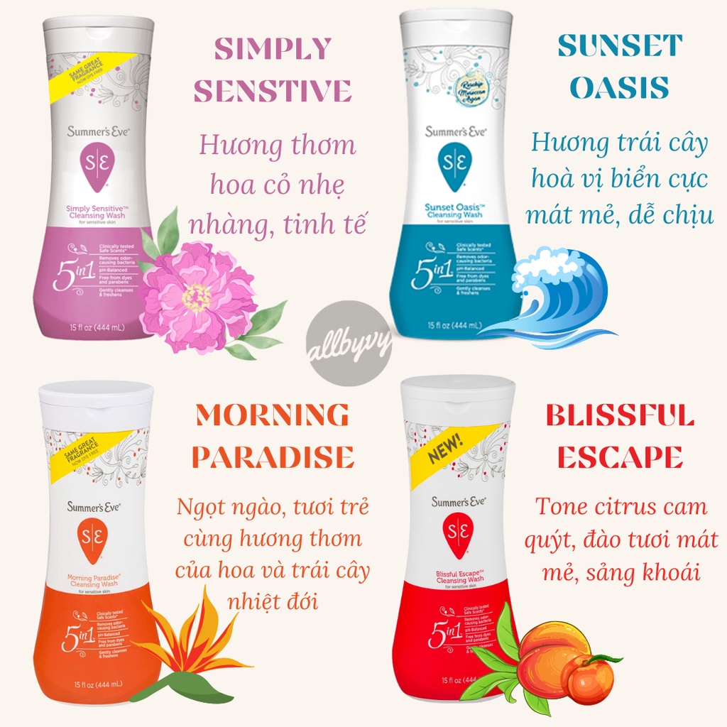 Allbyvy | Dung dịch vệ sinh "cô bé" SUMMER'S EVE - Bill Nhập Mỹ