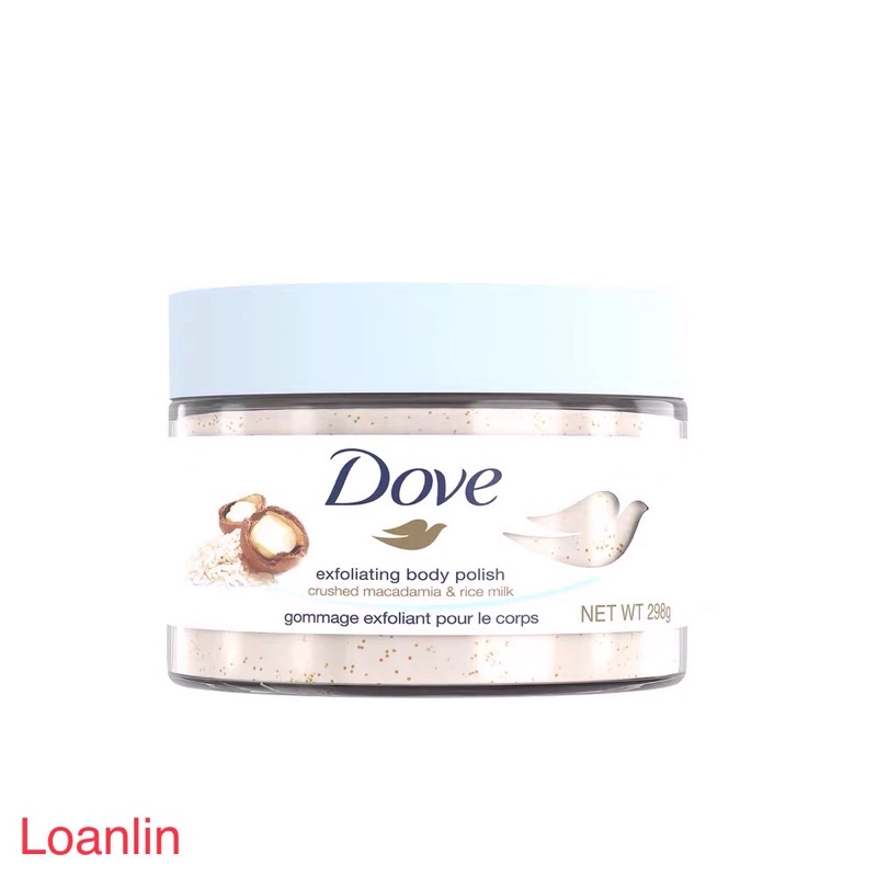 Tẩy da chết Dove Exfoliating Body Polish Pomegranate Seeds & Shea Butter Hũ 298g