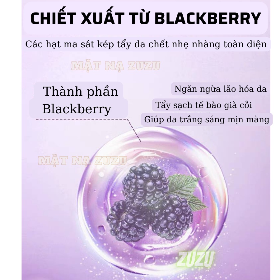 Tẩy Tế Bào Chết, Tẩy Da Chết Body Blackberry Dưỡng Ẩm Làm Trắng Da Toàn Thân ZuZu