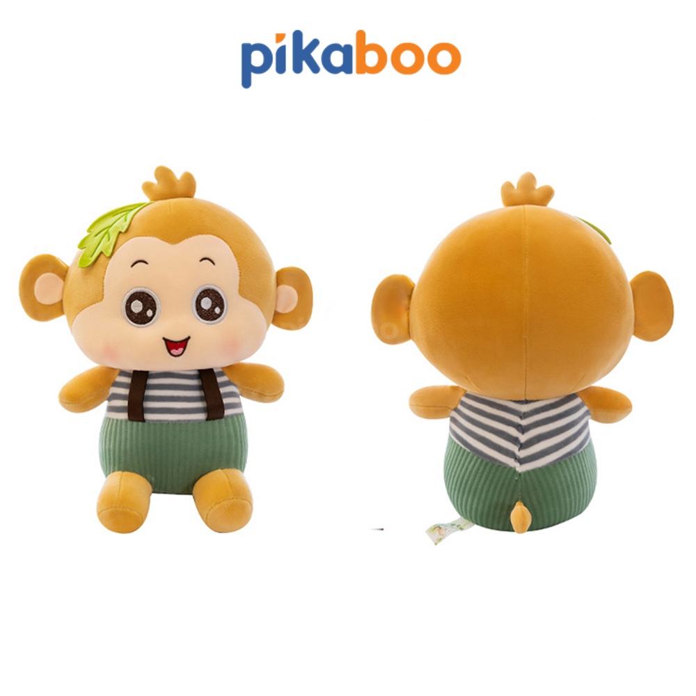 (Summer Sale 50%) Gấu bông khỉ mặc yếm cao cấp Pikaboo vải cotton nhung mềm mịn co giãn, nhồi bông 3D tinh khiết an toàn